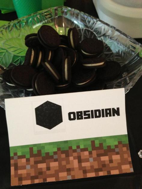 Minecraft Obsidian Sign Tent for snacks treats food 
