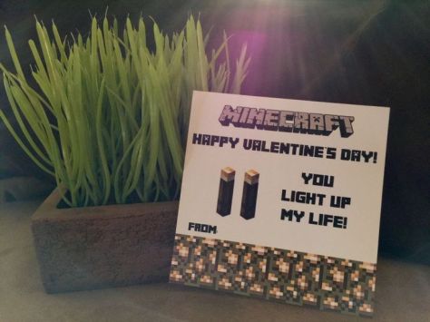 Printable Minecraft Valentines Day Cards with Horses Nether Torches 4
