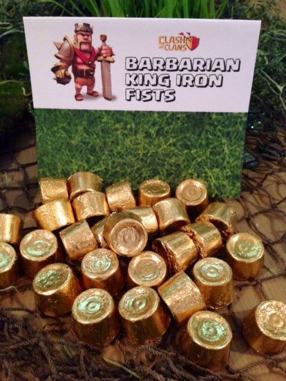 Clash of Clans Birthday Party Barbarian King Favors & Tent Sign