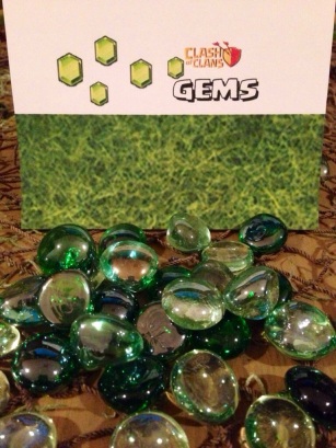 Clash of Clans Birthday Party GEMS Favors & Tent Sign