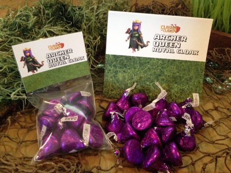 Clash of Clans Party Archer Queen Birthday Favors & Tent Sign #clashofclans #clashofclansparty #clashofclansbirthday #clashofclanspartyideas #clashinvites #clashparty