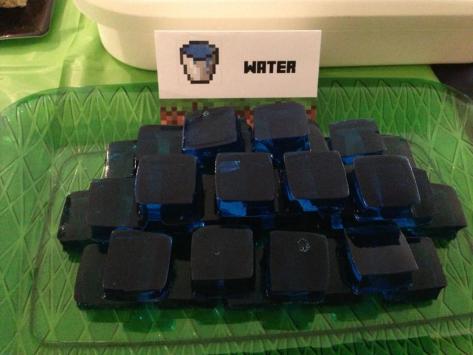 Minecraft Birthday Party Water Bucket snacks treats food