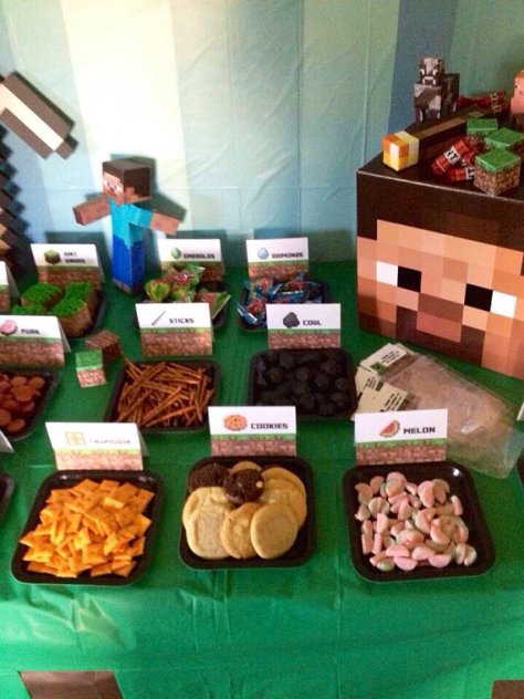 Minecraft Food Party Signs to decorate your Minecraft Birthday Party Tables