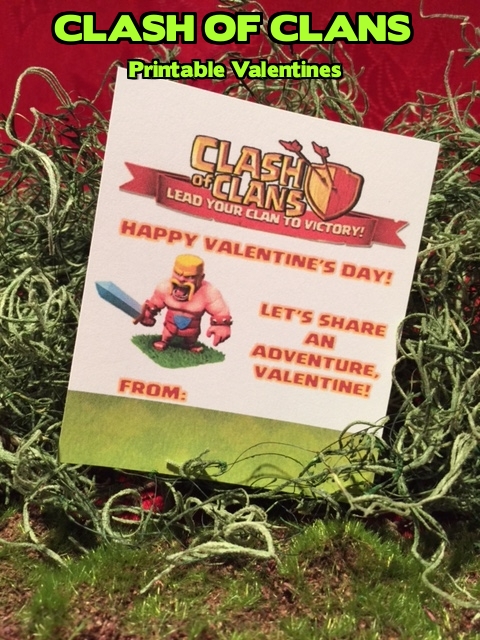 Printable Clash of Clans Valentines Day Cards! #clashofclans #clashofclansparty #clashofclansbirthday #clashofclanspartyideas #clashofclansfavors #Valentine #clashofclansvalentine